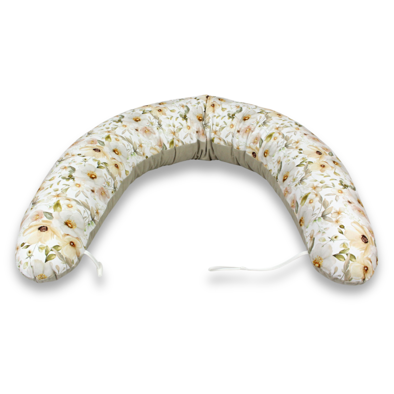 Těhotenský a kojicí polštář Maxi Harmony Velvet 205 cm — 100% bavlna zapínání knoflík a očko.