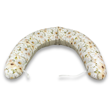 Těhotenský a kojicí polštář Maxi Harmony Velvet 205 cm — 100% bavlna zapínání knoflík a očko.