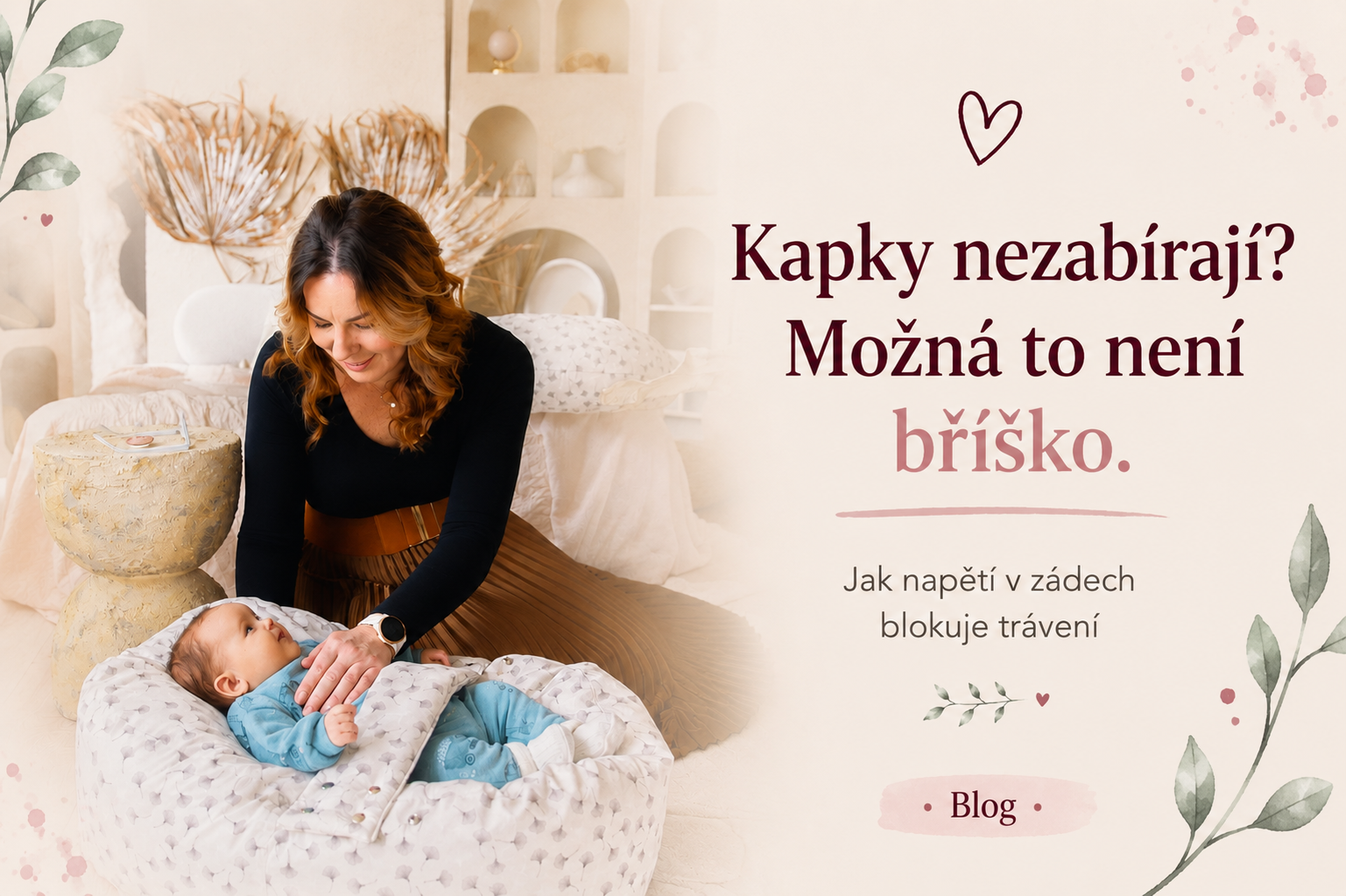 Napětí v zádech jako skrytá příčina koliky: Proč uvolnění páteře pomáhá trávení?